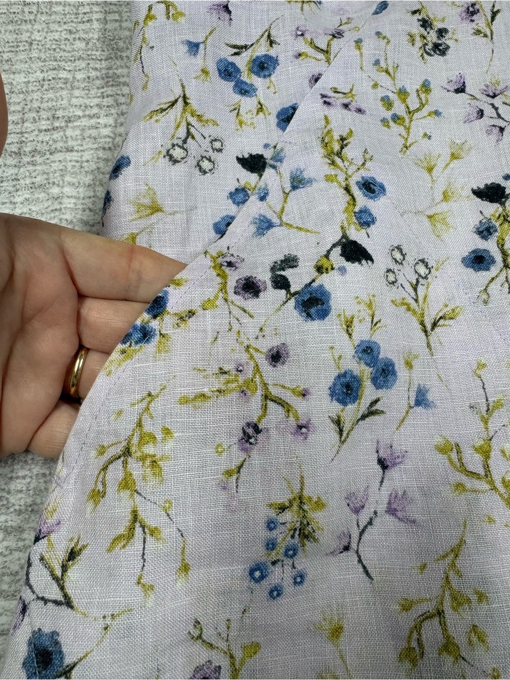 J. Jill Womens Love Linen Sleeveless Floral Jumper Dress Size S Lavender Summer - Picture 8 of 11
